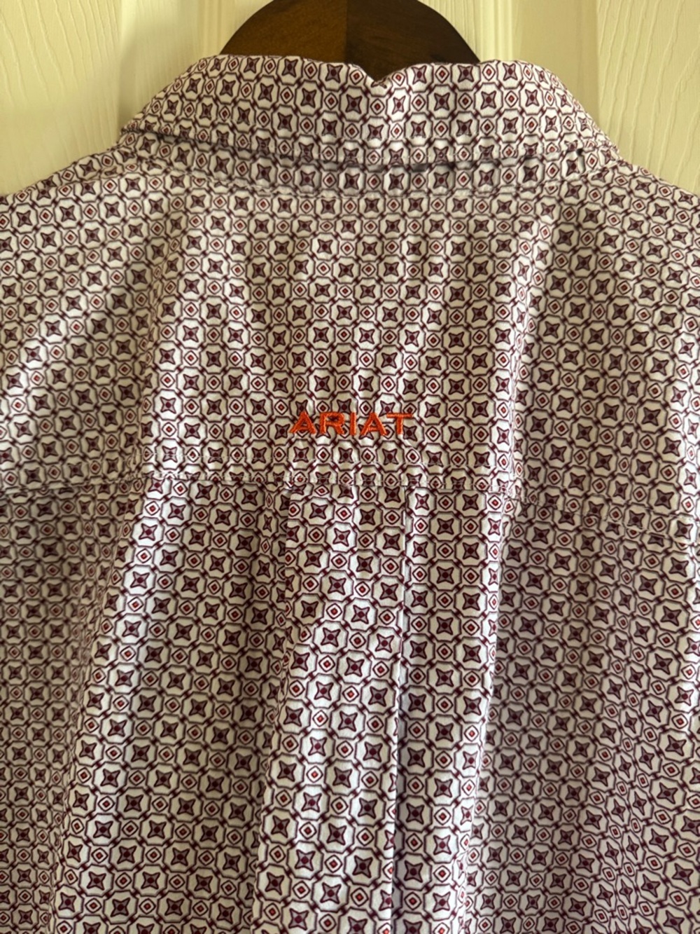 Ariat Men's White and Purple Micro-Pattern Button-Down Shirt - Picture 5 of 5
